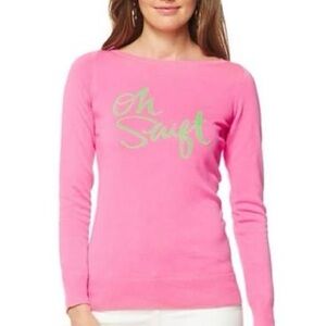 Lilly Pulitzer Oh Shift Marielle Intarsia Sweater in Hotty Pink. Size XS.